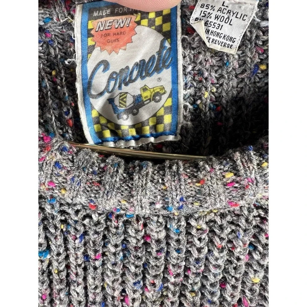 Vintage Concrete‎ 90s Coogi Style Cable Knit Sweater Mens Size L Wool Blend